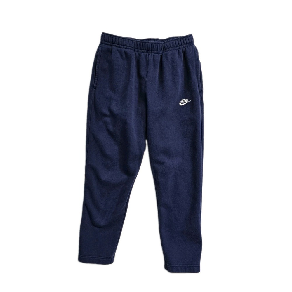 Nike Men's Cotton Blend Navy Blue Pants Large Drawstrings